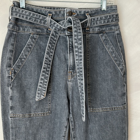 Veronica Beard Logan Straight Leg Jeans Tie Belt Extra High Rise 29 - Picture 7 of 11
